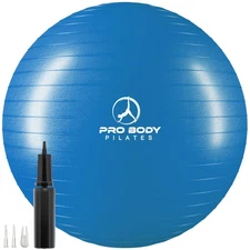 Exercise Ball - Multiple Sizes Gym Grade Balance Ball for Fitness, Workout, P 