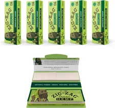 Rolling Paper Hemp Combo - 1 1/4 Size - 5 Pack (50 Sheets & Tips) - Slow Burning