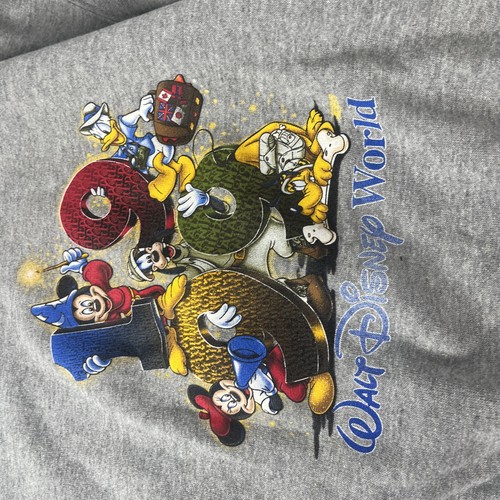 VIntage Disney Youth Medium 7/8 Year 1999 Disney Sweater Gray Crew Neck - Picture 8 of 8