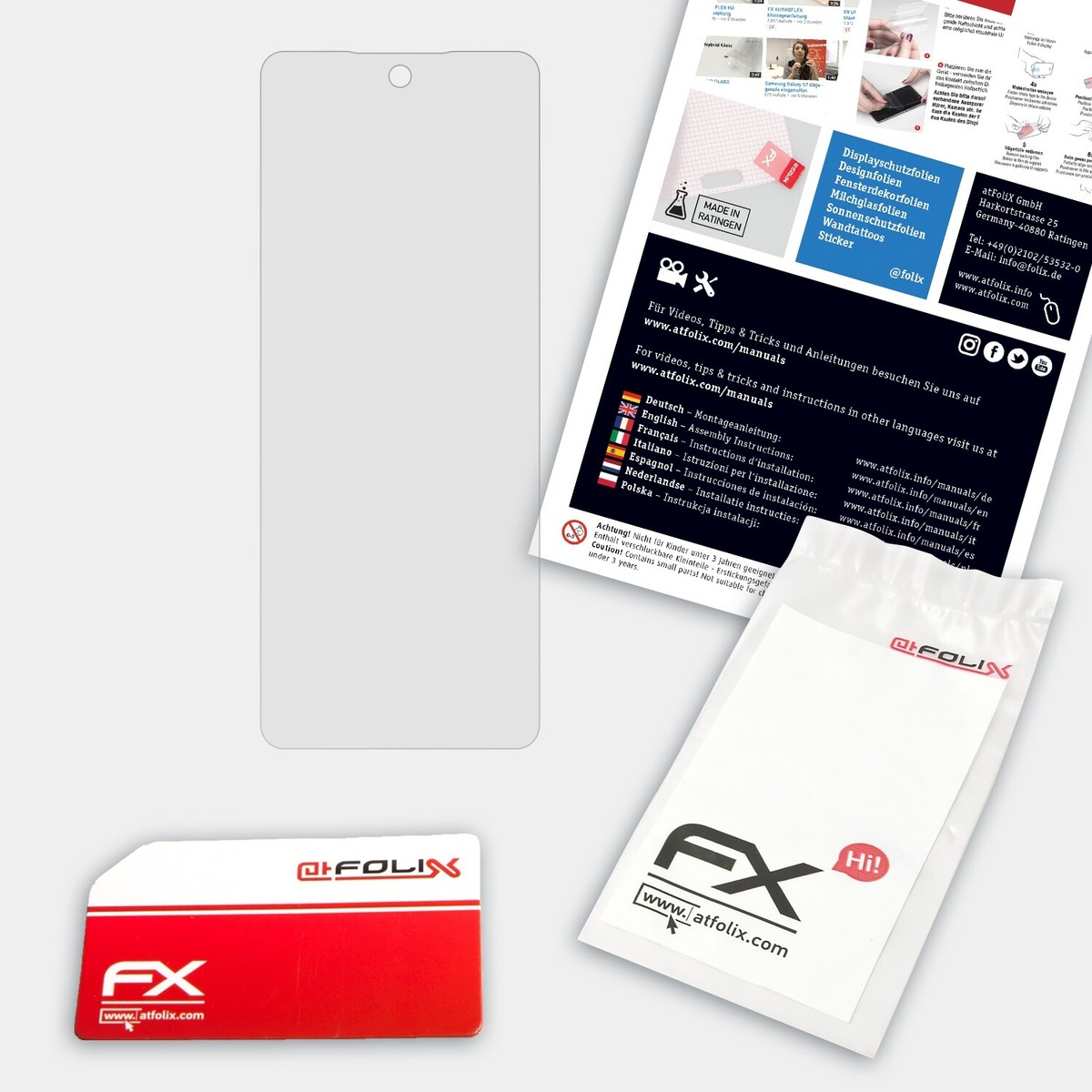 Protection D'écran En Verre Trempé Hybride AtFoliX Pour ITel S23 - 9H Anti-rayures - Facile à Poser - Fabriqué En Allemagne