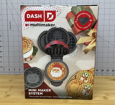 Dash MultiMaker Mini Waffle Iron w/Removable Plates Storage Box & Griddle