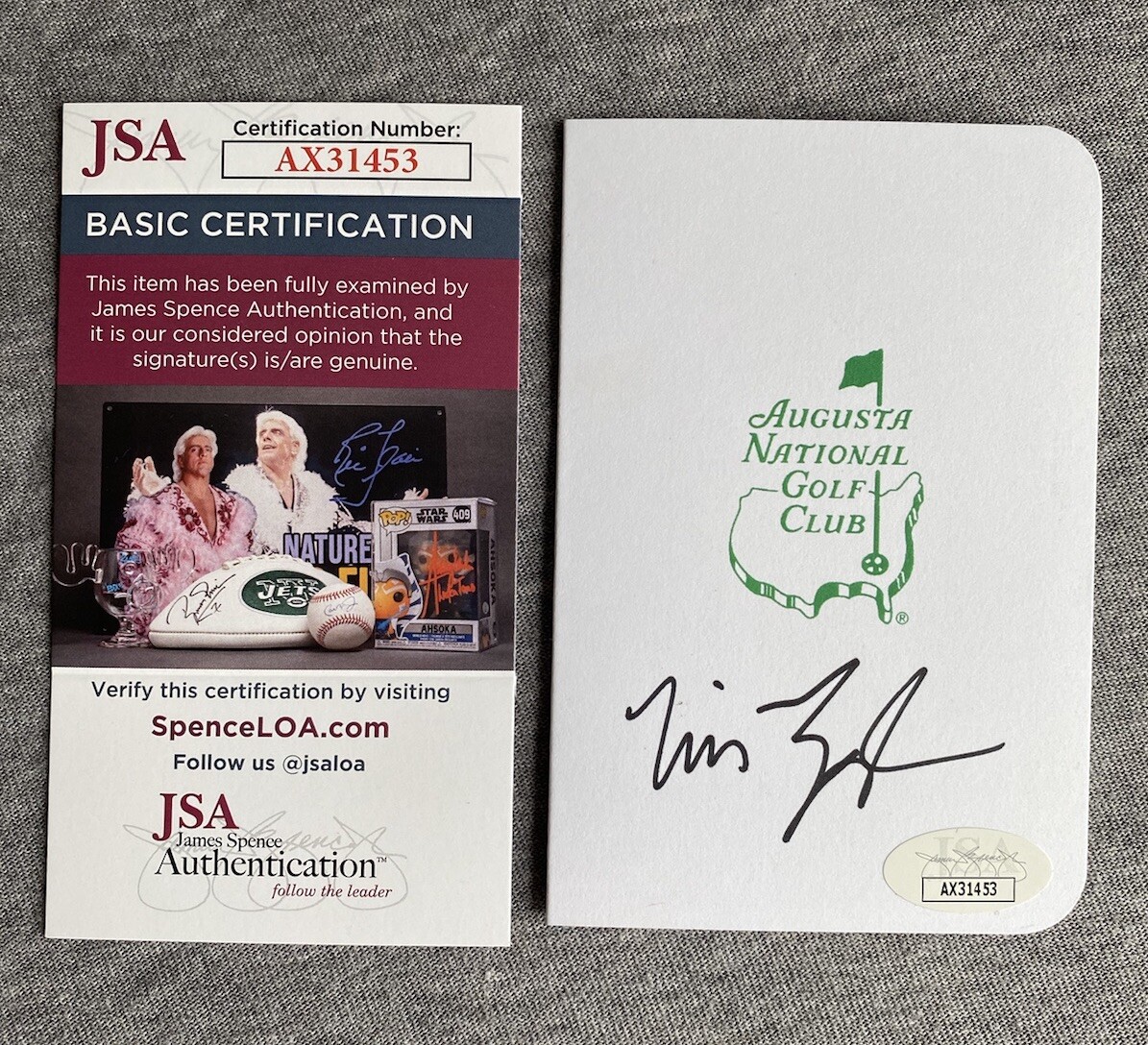 Will Zalatoris Autographed Signed AUGUSTA NATIONAL MASTERS SCORECARD PGA GOLF JSA AX31453 