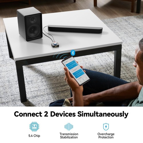 Recepteur Bluetooth 5.4 Récepteur Bluetooth HiFi Jack Stéréo Faible Latence a... - Photo 6/7