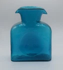 VINTAGE BLENKO GLASS DOUBLE SPOUT WATER BOTTLE CARAFE AZURE BLUE #384