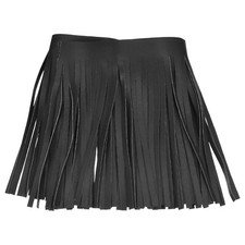 1 Yard 6" Kunstleder Fransen Besatzmen Doppelseitig Nähen Quaste Fringe Schwarz