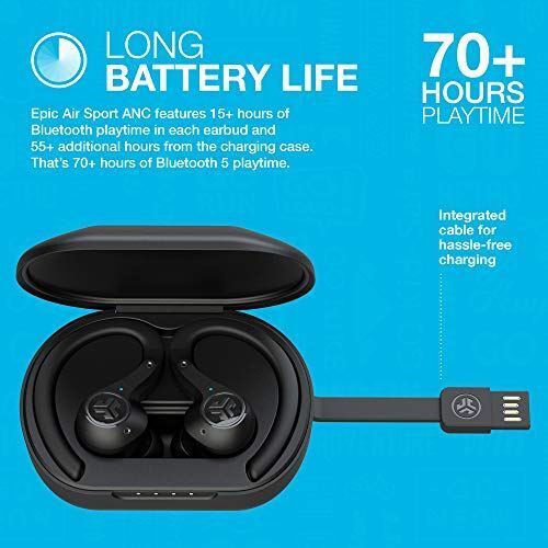 JLab Epic Air Sport ANC True Wireless Bluetooth 5 Earbuds | Headphones for Worki - Picture 7 of 8