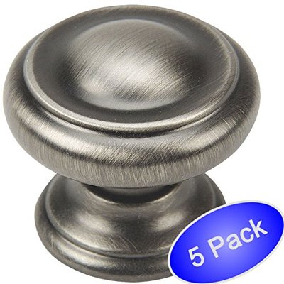 *5 Pack* Cosmas Cabinet Hardware Antique Silver Round Cabinet Knobs #3317AS