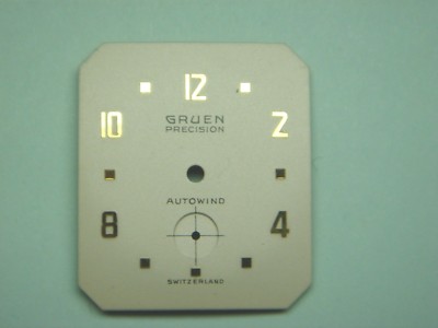 1 SELTENES VINTAGE ZIFFERBLATT NEU AUS LAGERBESTAND FÜR GRUEN UHR KALIBER 480 UND 480R