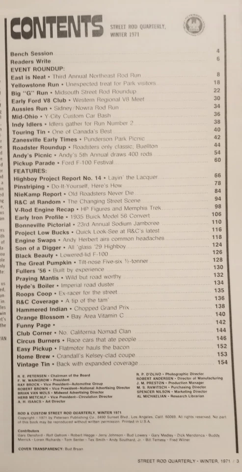 Vintage ROD &  CUSTOM Magazine QUARTERLY Winter 1971 Retro Ads Tutorials Hotrods - Image 3 of 4