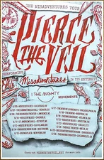 PIERCE THE VEIL Misadventures 2016 Ltd Ed RARE Tour Poster! Post Hardcore Metal