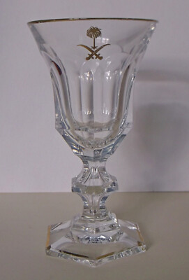Kristall-Wasserglas vergoldet mit Wappen -Saudi Arabien-