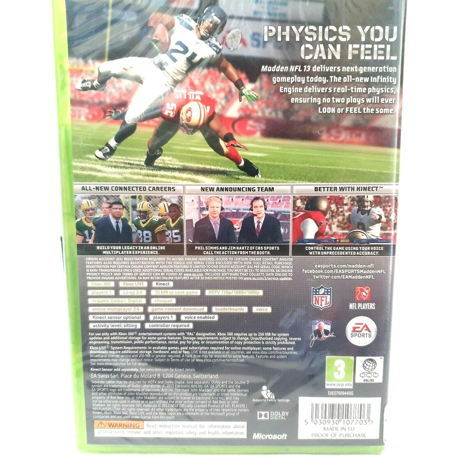 Xbox 360 Madden NFL 13 Microsoft Video Game Sealed Factory Sealed - Image 2 of 4