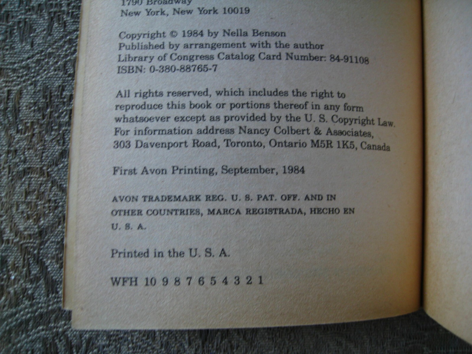 Nella Benson - Amaranth - 1984 - paperback