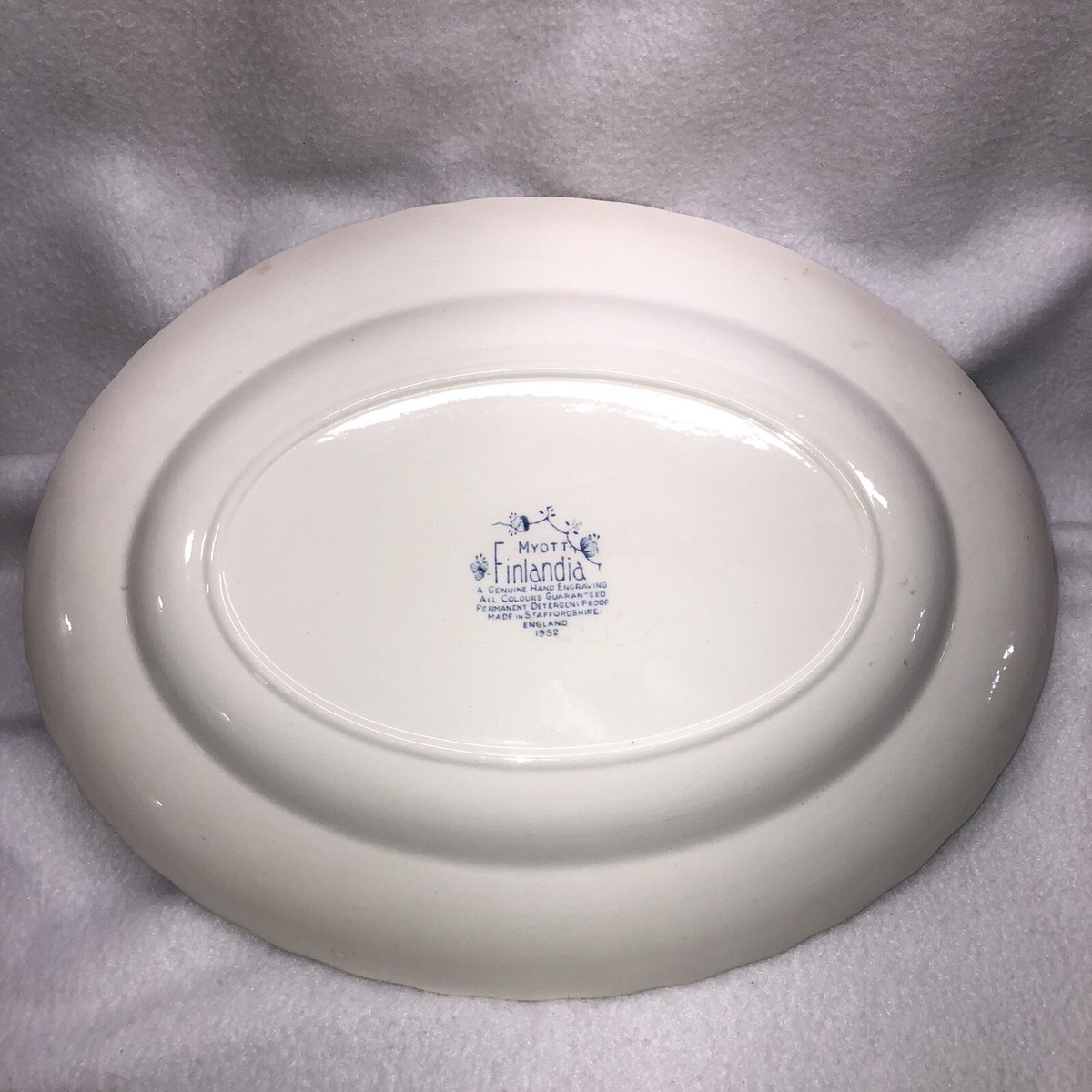 Myott Finlandia Serving Platter Blue White 12.5” Staffordshire