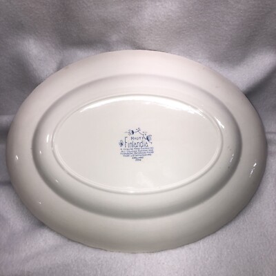 Myott Finlandia Serving Platter Blue White 12.5” Staffordshire