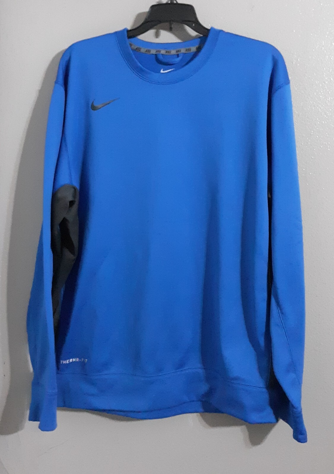 New- Unisex Adult Nike Therma-fit Long Sleeve Pullover Blue Winter Sweater. Sz L