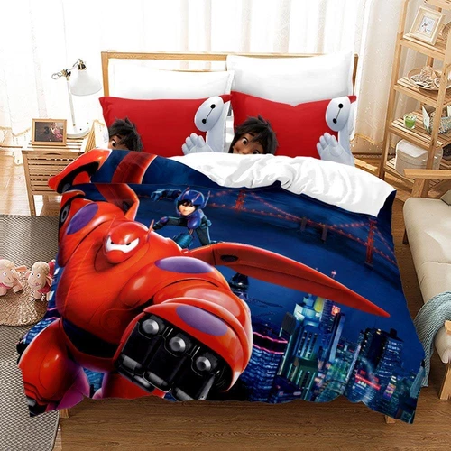3D Big Hero 6 Bedding Set Kids Duvet Cover Pillowcase Single Double King Gift - Picture 8 of 11