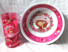 NEW WITH TAG SET OF 7" STRAWBERRY SHORTCAKE 2008 MELAMINE BOWL AND TUMBLER