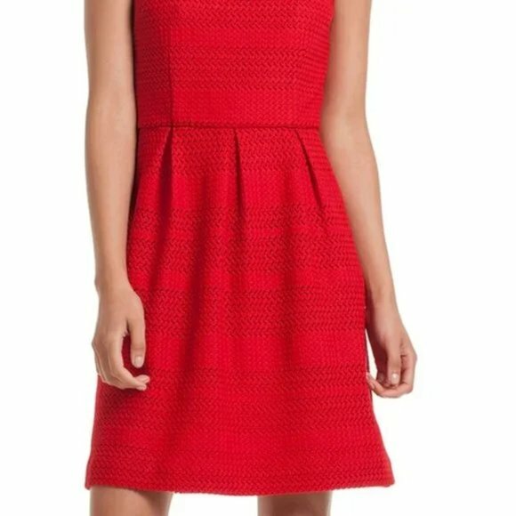 chinese dress ladies Trina Turk Size M / 10 Coral Pink Cotton Blend Lace 3/4 Sleeve Shift Dress  — Labels Resale Boutique main image 0