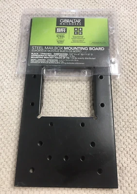 Factory sealed Gibraltar Steel Mailbox Mounting Board Black 6" x 11.8 " UMBSOBO6 - Image 1 of 4
