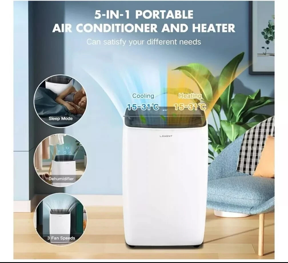 LEXENT AC6 Portable Air Conditioner / Heater 12000 BTU,30L Dehumidifier Wifi