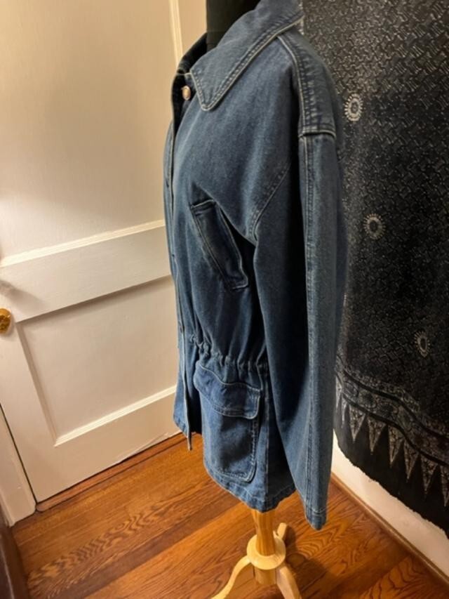 Mackintosh Blue Jean Jacket Drawstring Waist Pock… - image 3