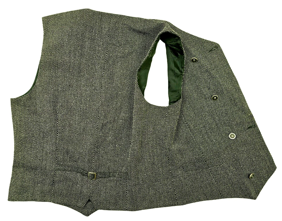 *HOT ITALY UNISEX VERSUS GIANNI VERSACE VIRGIN WOOL BEIGE BLACK VEST Jacket 38 S - Image 4 of 4