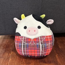 Squishmallows 7" Connor the Cow Flannel Fall Plaid Harvest 2022 NWT
