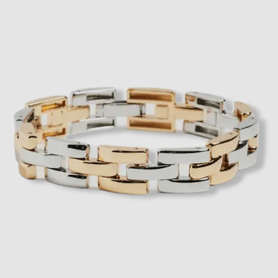 $325 Demarson Women's 12k Gold Plated Bi-Color Freja Bracelet