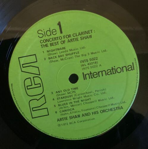 Artie Shaw - Concerto For Clarinet - The Best Of Artie Shaw LP vinyl G/VG Jazz - Picture 4 of 5
