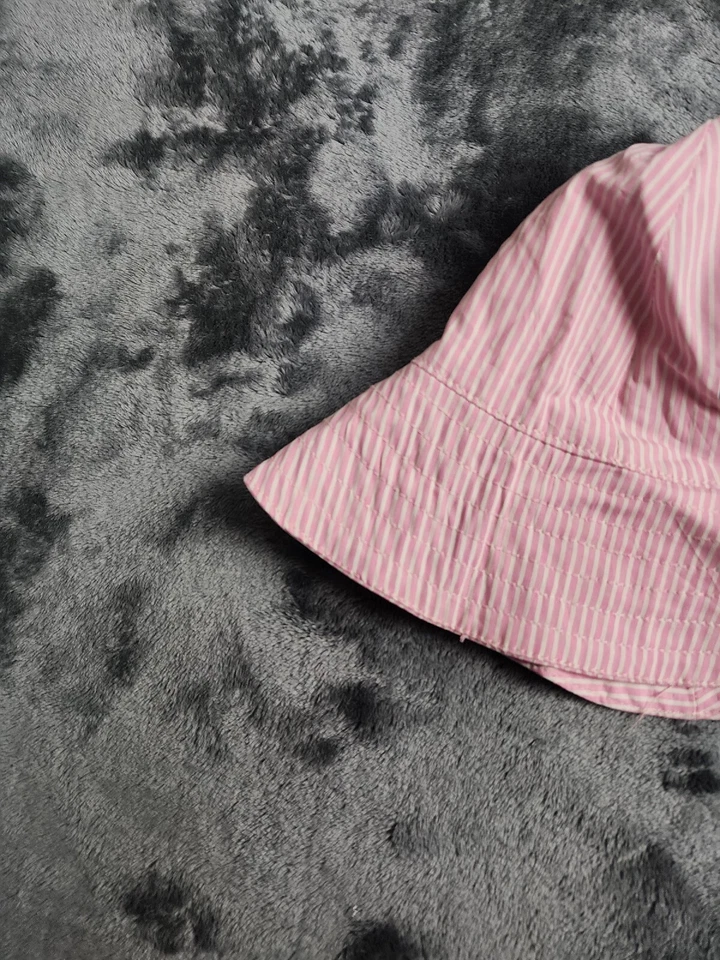 Ralph Lauren Rosa Rayas Pesca Cubo Sombrero Talla S/M Mezcla Algodón Etiqueta Azul Foto 2 de 4