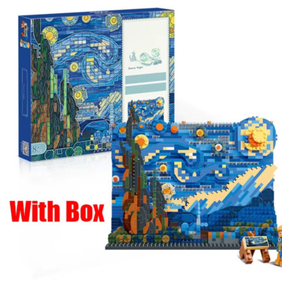 Vincent Van Gogh die Sternennacht Malerei Bausteine 3D Kunst Montage Mikrofon