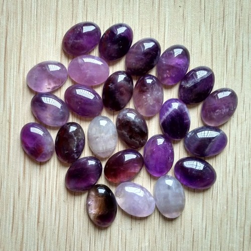 Großhandel 30 St./Posten natürlicher Amethyst Stein oval KABINE CABOCHON ZUM SELBERMACHEN 13x18 mm keine Löcher - Bild 1 von 2