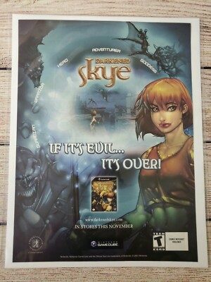 カメックス　ポスター Darkened Skye Nintendo Gamecube GC 2002 Promo Ad Print