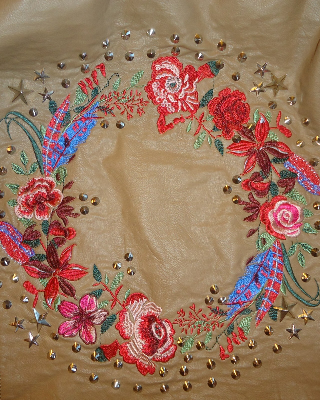 Ameri Mode Medium Brown Jacket Faux Leather Studd… - image 18