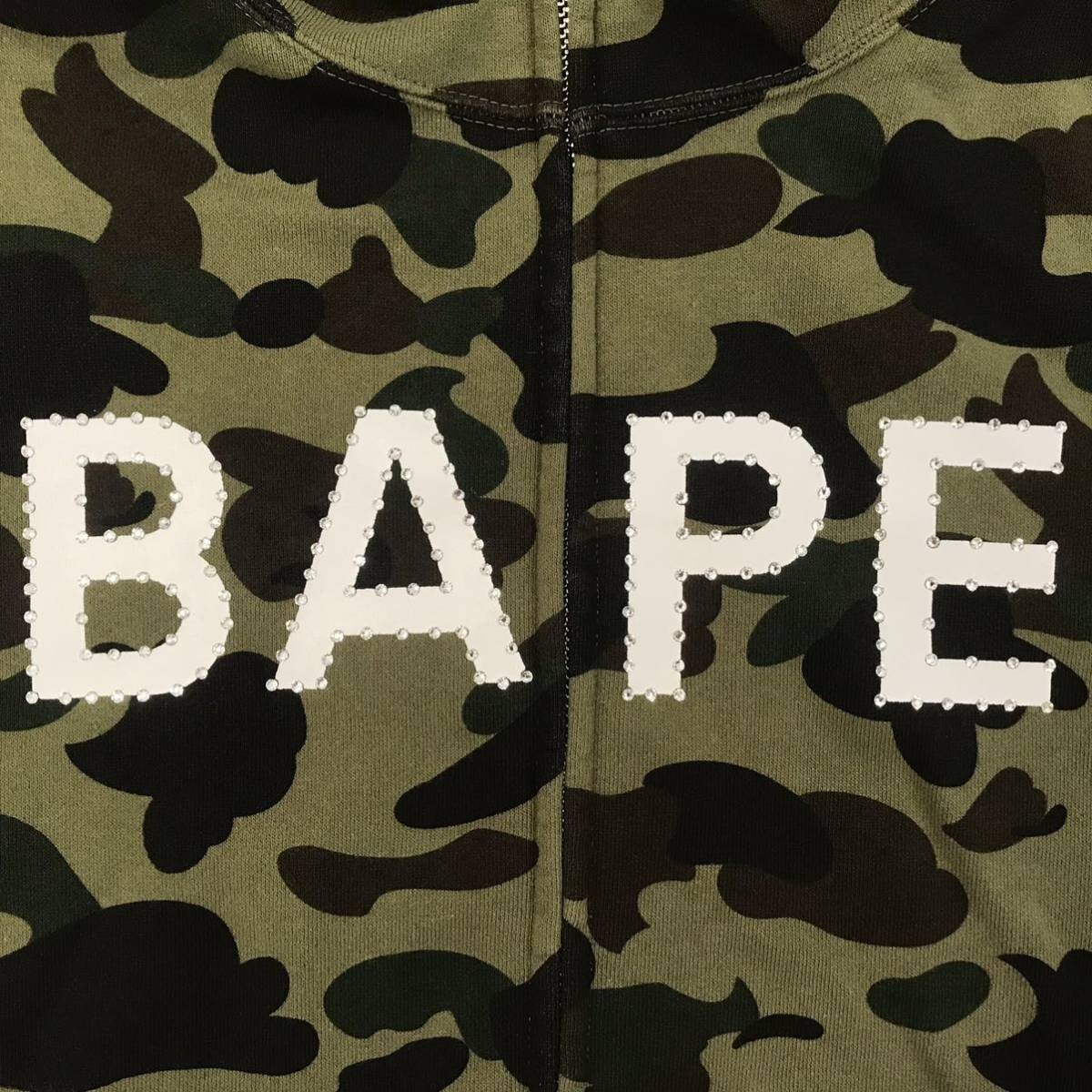 BAPE Swarovski CRYSTAL STONE logo full zip hoodie 1st camo A BAPE Swarovski CRYSTAL STONE logo full zip hoodie 1st camo A