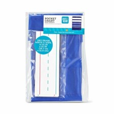 1 Blue pocket chart 15.25" x 22" 4 pockets teacher supply classroom inserts