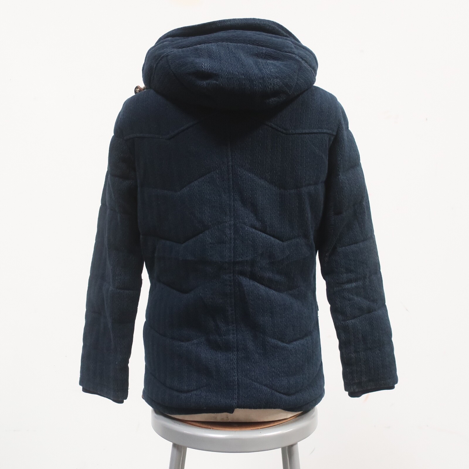 Jack & Jones Quilted Parka Jacket Hooded Leather Trim image 6