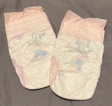  2 Huggies for Girls Diapers Ultra Confort Size 4 Minnie Pink/White