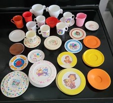 Vtg Pretend Play Lot Cups  Saucers Chilton Fisher Price Tupperware Toys Kitchen