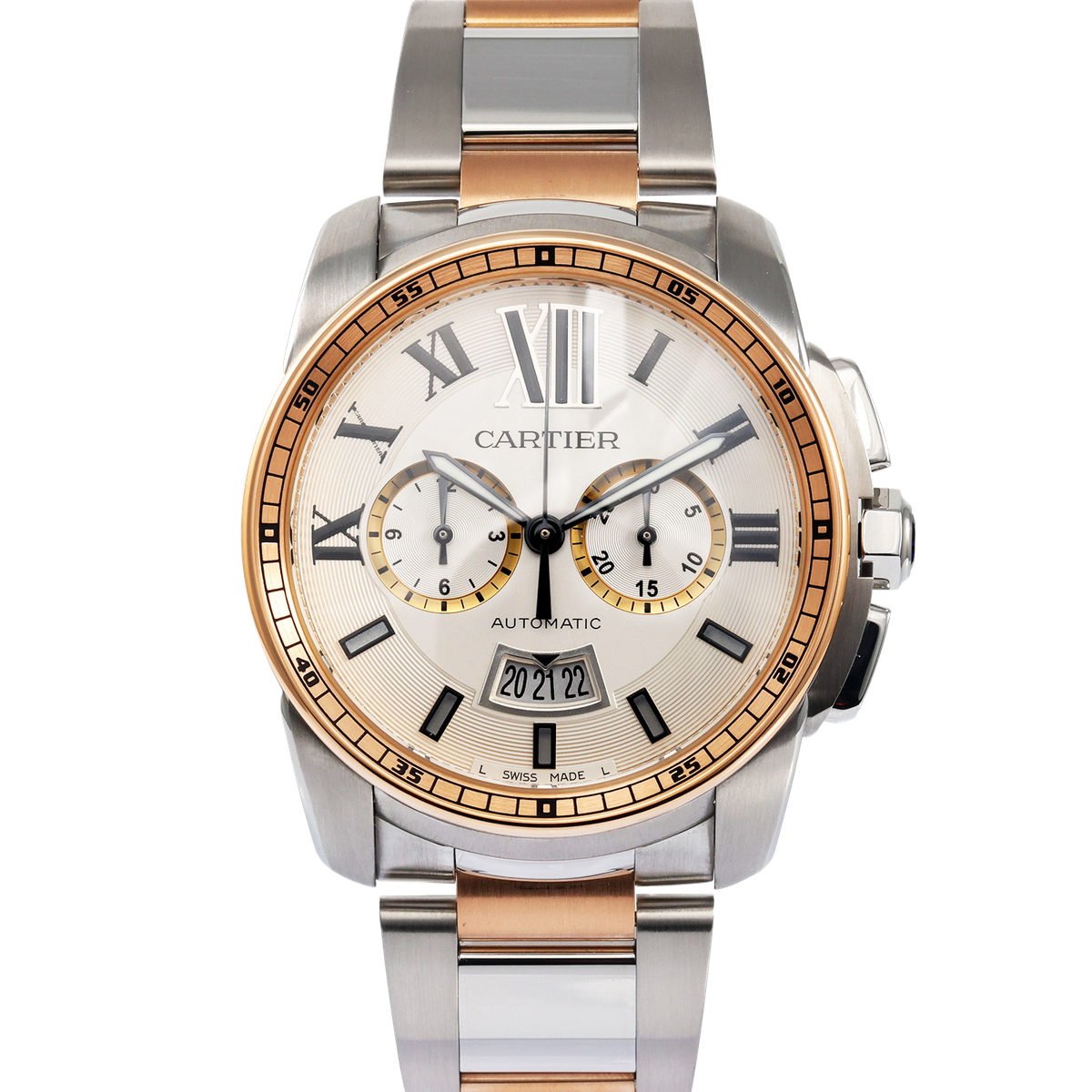 Cartier Calibre de Cartier Steel/Rose Gold 42mm Automatic White