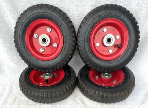 Set of 4 Pneumatic Tires on steel rims 8" x 2.5 " 4 ply rating bearings - Picture 6 of 9