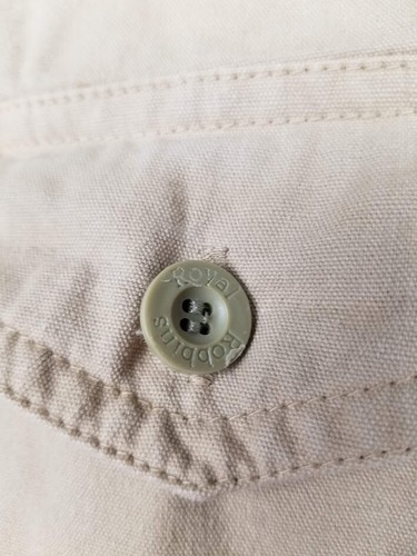 Vtg Royal Robbins Shirt Men S Elbow Patch Khaki Long Sleeve Flap Pockets Outdoor - Picture 7 of 17