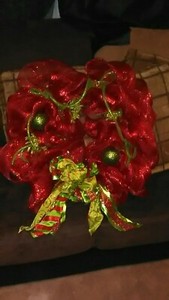 Christmas Holiday Wreath Hand Craft* Vibrant Seasonal Decor! Excellent shape!
