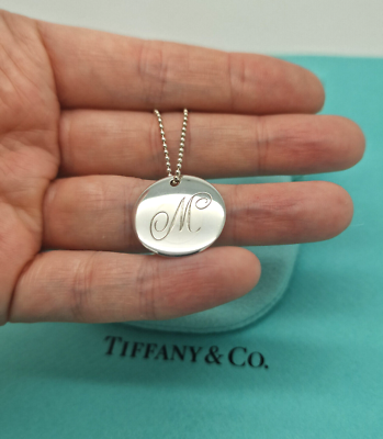 Tiffany & Co. Silver Alphabet Large Disc letter Initial 