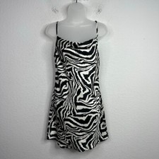 Sans Souci Slip Dress Womens S Zebra Artsy Whimsical Y2K Fairy Cocktail Party
