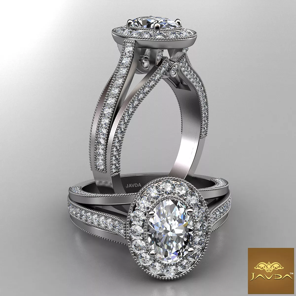 Split band oval engagement ring sale
