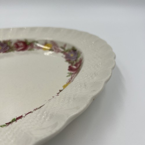 Copeland Spode Rose Briar (1) 12" ovale Servierplatte, in Chelsea Korbgeflecht - Bild 8 von 12