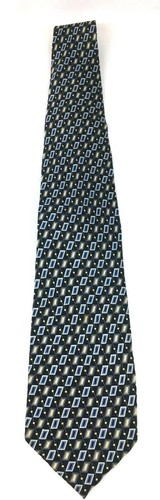 Corbata geométrica para hombre Haggar 100 % seda azul y gris 61" X 4" - Imagen 2 de 3
