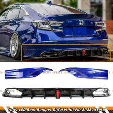 For 18-22 Accord V2 Led Rear Bumper Diffuser Still Night Blue Corner Apron Spat For 18-22 Accord V2 Led Rear Bumper Diffuser Still Night Blue Corner Apron Spat